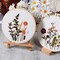 4 Sets Embroidery Kit Starter with Pattern and Instructions, DIY Beginner Starter Cross Stitch Kit Include 1 Embroidery Hoop, Needlework for Adults (Flower-Happy time)